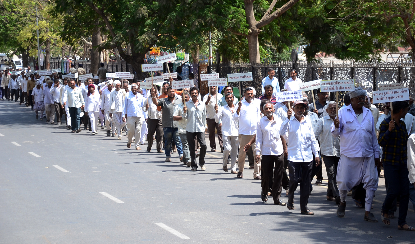 રાજકોટમાં પાકવિમાના પ્રશ્ને ખેડુતોના ધરણાઃ 36 ખેડતોએ ઈચ્છા મૃત્યુંની માગણી કરી