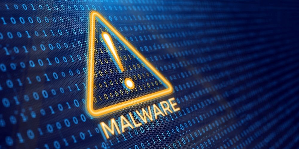Detecting malware program concept – binary code and malware warning. 3d rendering