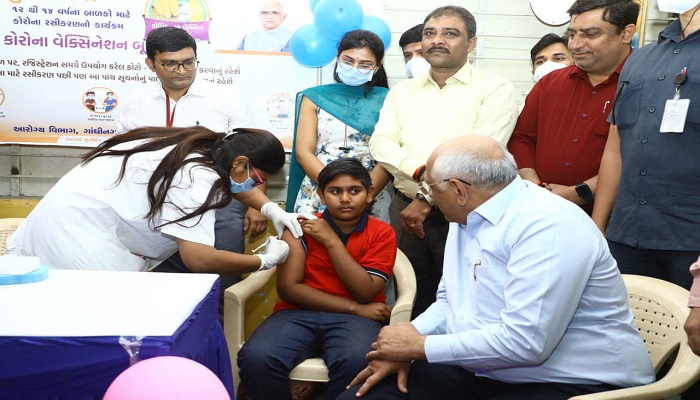 ગુજરાતમાં  12થી 14 વર્ષની વયના 22 લાખથી વધુ બાળકોને વેક્સિન આપવાનો CMએ કરાવ્યો પ્રારંભ