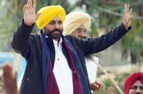 AAP CM candidate for Punjab, Bhagwant Mann during a public rally at Lambi