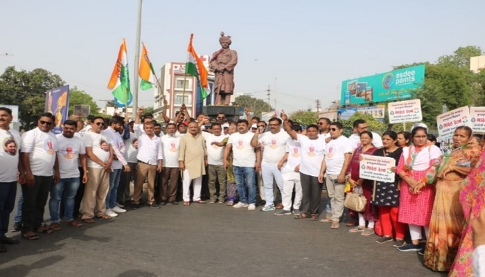 ભાવનગરના મહારાજા કૃષ્ણકુમારસિંહજીને ભારત રત્ન આપવાની માગ સાથે કોંગ્રેસે રેલી યોજી