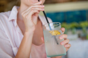 Drinking coconut water