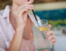 Drinking coconut water