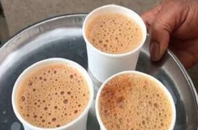 tea in plastic cup