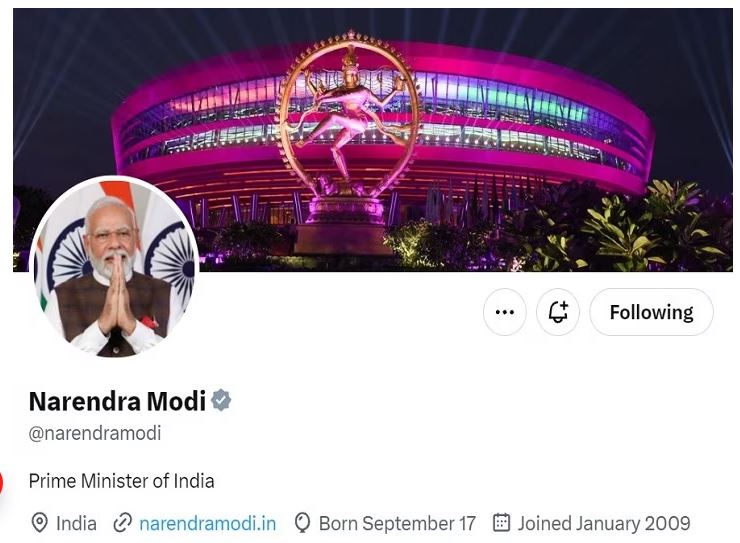 PM મોદીએ ‘X’ પરનો કવર ફોટો બદલ્યો,ભારત મંડપમની લગાવી તસવીર