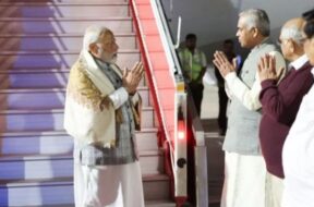 Arrival of PM Narendra Modi at Ahmedabad airport