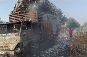 Baroda, truck fire