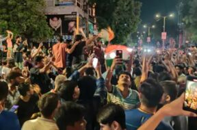 Ahmedabad, celebrating winning a cricket match