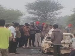 Car fire, Ambaji highway