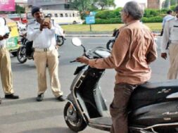 Traffice police drive