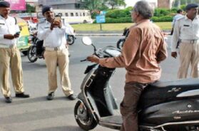 Traffice police drive