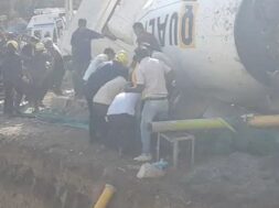 dumper overturned