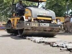 Bulldozer on bike silencer