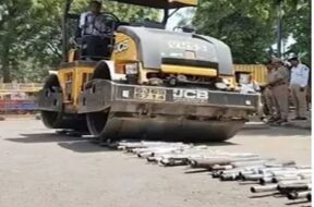 Bulldozer on bike silencer