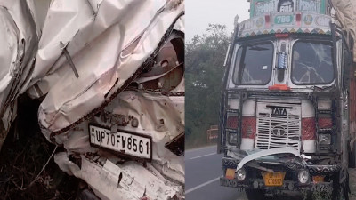 યુપીના બલરામપુરમાં કાર અને ટ્રક વચ્ચે અકસ્માતમાં પાંચના મોત, આઠ ઘાયલ