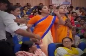 Baroda, two women , presentation to cm