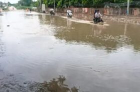 Tharad, water on road