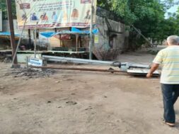 Electricity pole collapsed