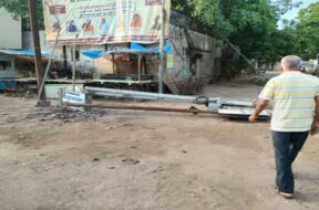 Electricity pole collapsed