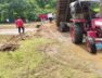 Villagers buile a bridge over yhe river