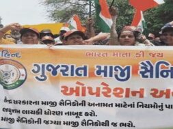 X-armymen, protest, gandhinagar