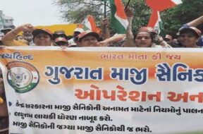 X-armymen, protest, gandhinagar