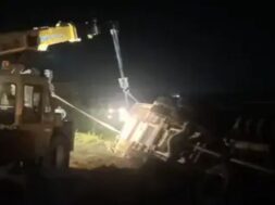 Container overturned