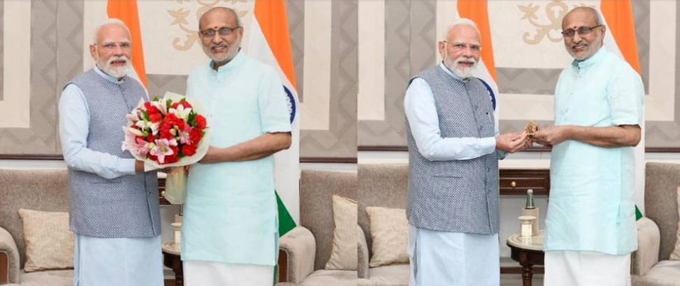 પ્રધાનમંત્રી મોદીની ઉપરાષ્ટ્રપતિ સી.પી. રાધાકૃષ્ણન સાથે મુલાકાત