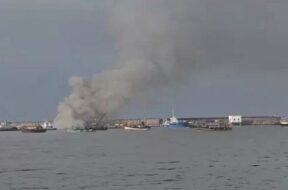 Porbander,fire on the ship