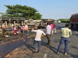 Tanker overturned