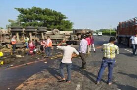 Tanker overturned