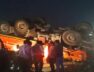 the trailer overturned
