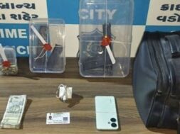 Baroda, revolver found in guest at st bud stand