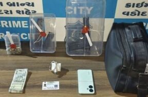 Baroda, revolver found in guest at st bud stand