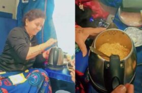 ચાલુ ટ્રેનમાં મેગી બનાવી