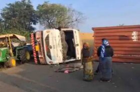 container overturned