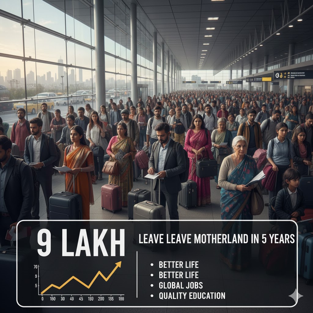 પાંચ વર્ષમાં 9 લાખથી વધુ ભારતીયોએ નાગરિકતા છોડી વિદેશમાં વસવાટનું કર્યું પસંદ