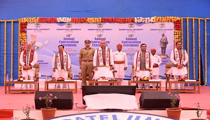 સરદાર પટેલ યુનિવર્સિટીના 68મા પદવીદાન સમારોહમાં વિદ્યાર્થીઓને રાજ્યપાલે આપી શીખ