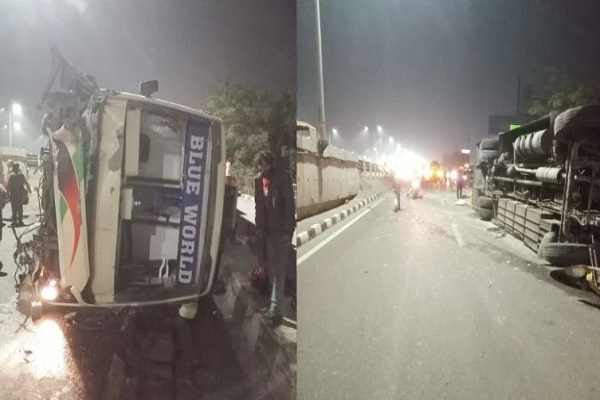 હલ્દવાનીથી દિલ્હી આવતી બસ NH-9 પર પલટી, 12 મુસાફરો ઘાયલ