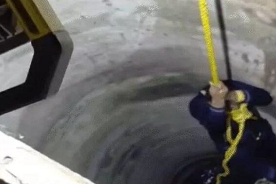 fell into the well, rescued