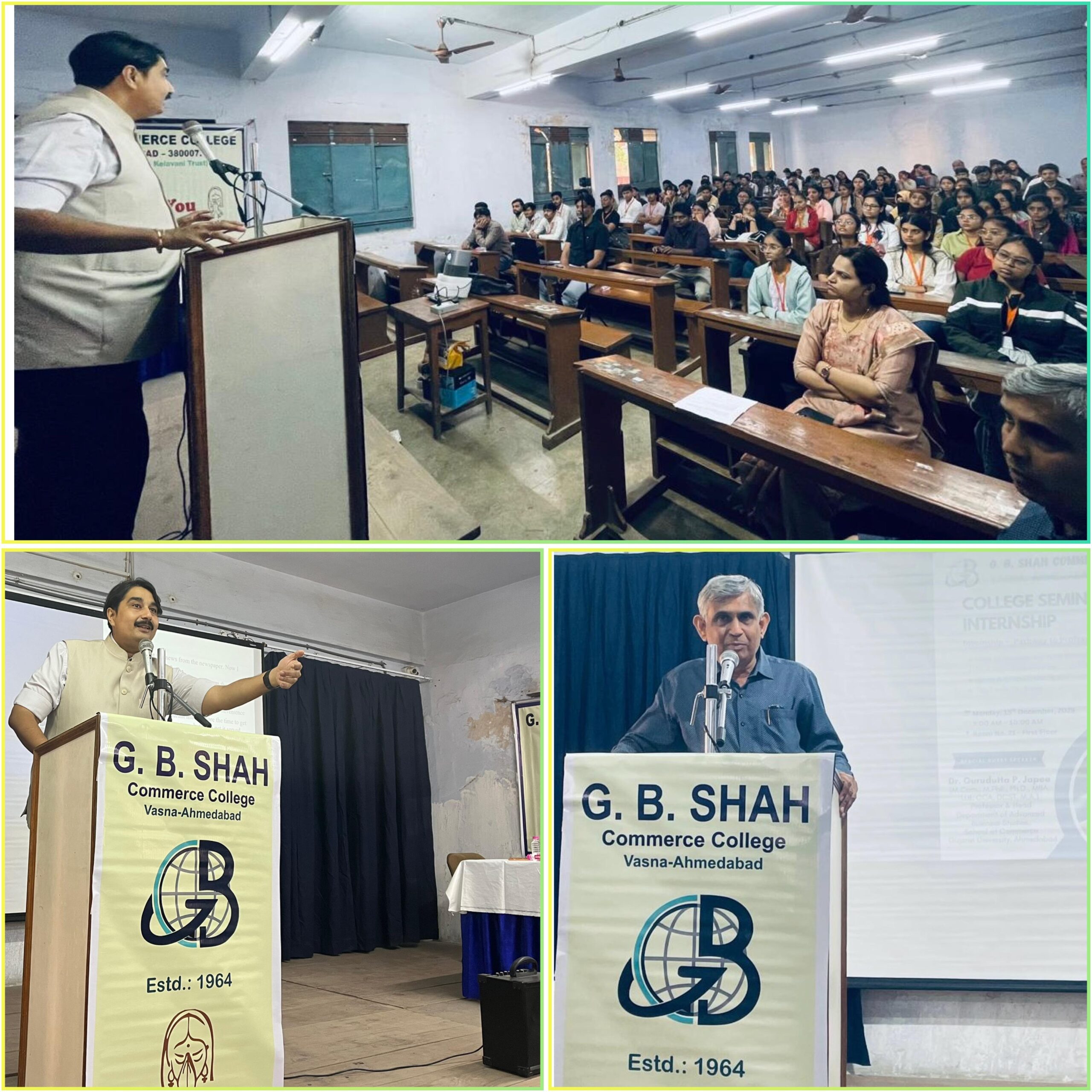 જી. બી. શાહ કોલેજમાં ઇન્ટર્નશીપ માર્ગદર્શન સેમીનાર યોજાયો