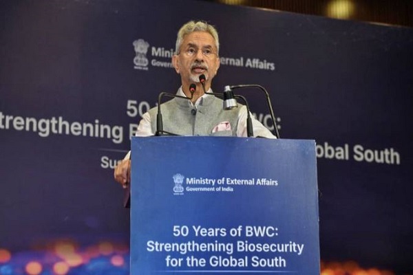 જયશંકરે વિકાસશીલ દેશોને જૈવિક શસ્ત્રો સામે રક્ષણ માટે એક થવા હાકલ કરી