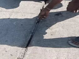 Suerat, road in broken