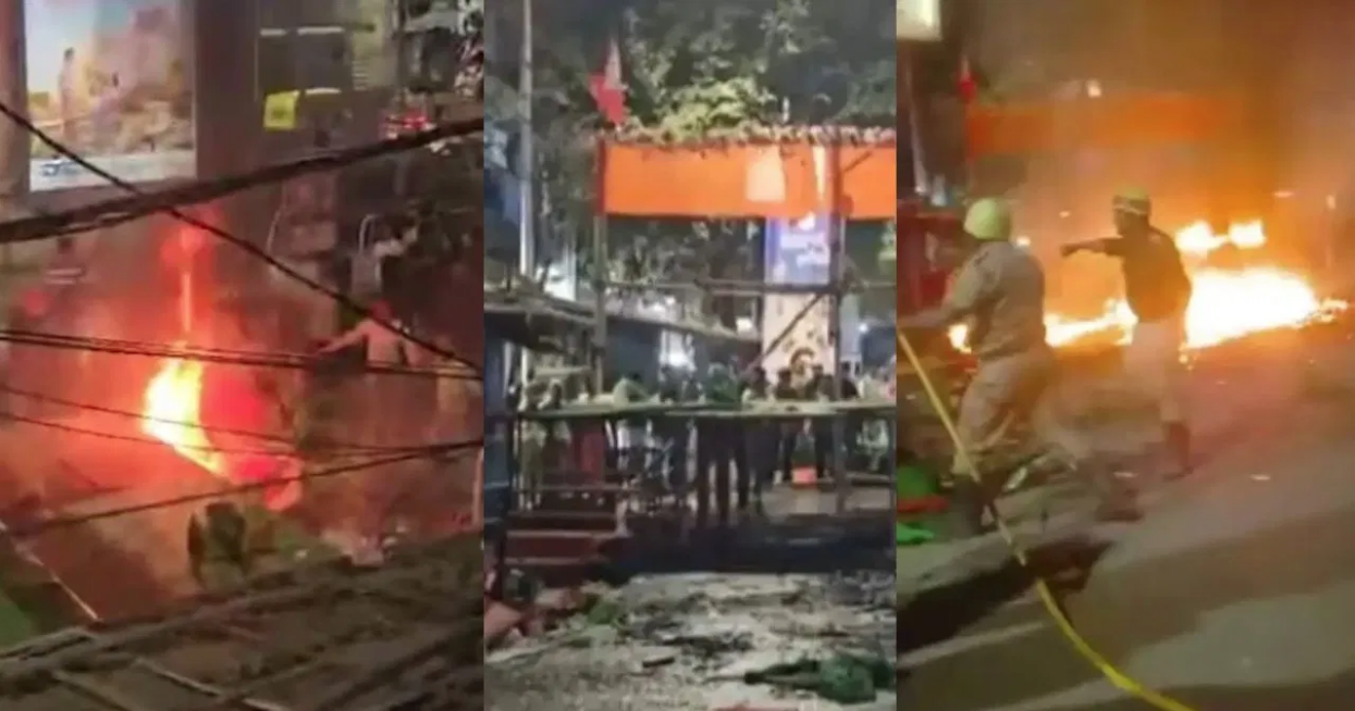 કોલકાતામાં TMC અને ભાજપ વચ્ચે અથડામણ, મંચને આગ ચાંપી