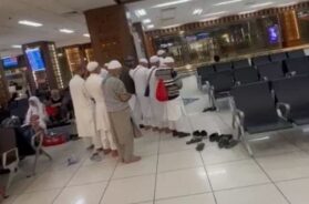 Ahmedabad airport. 8 people Namaj
