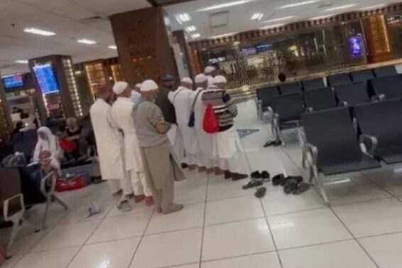 Ahmedabad airport. 8 people Namaj