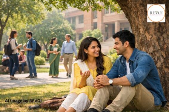 two college friends talking about their future after marriage – AI image by REVOI