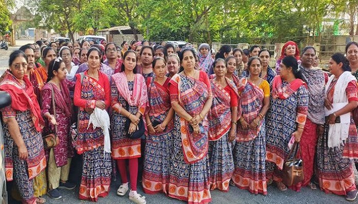 સુરેન્દ્રનગરમાં આંગણવાડી કર્મચારીઓનો ઓનલાઈન કામગીરી સામે વિરોધ