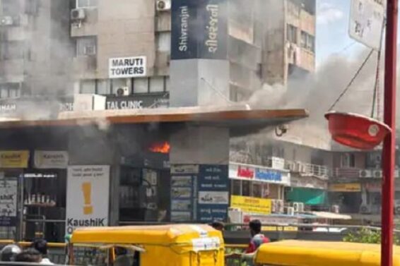 BRTS Bus stand, Shivranjani, Fire