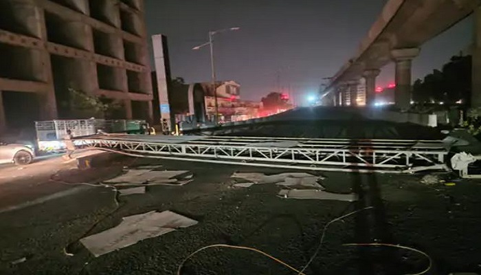 સુરતમાં વાવાઝોડામાં મ્યુનિનું ભારેખમ હોર્ડિંગ તૂટી પડતા યુવકનું મોત